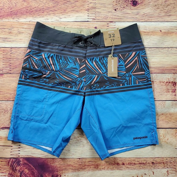 CC - Patagonia Planing Swim Board Shorts Mens 38 Navy Blue Stretch Slim Fit NWT - Picture 1 of 7